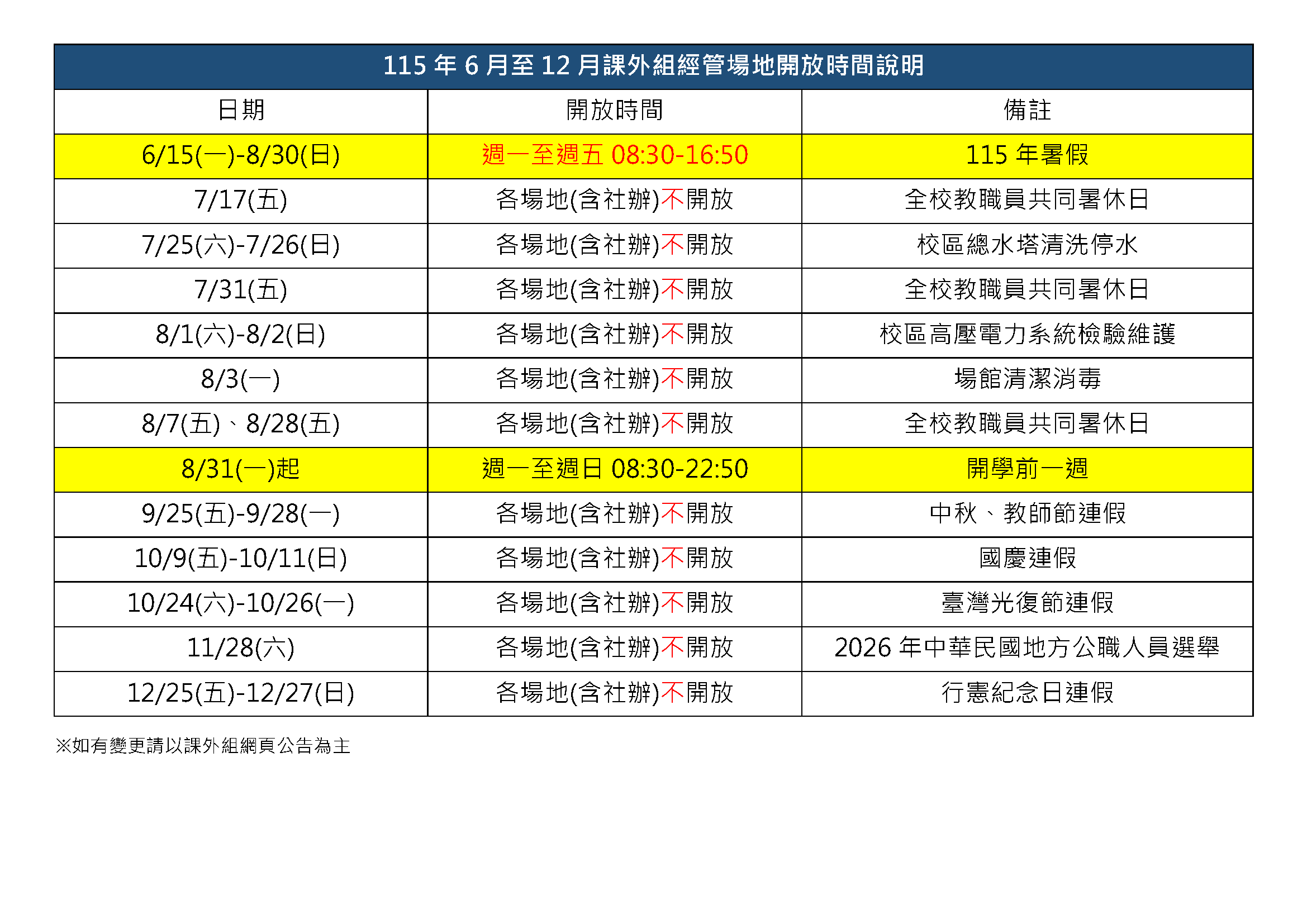 1150525_場館_115年6月至12月課外組經管場地開放時間(表格)